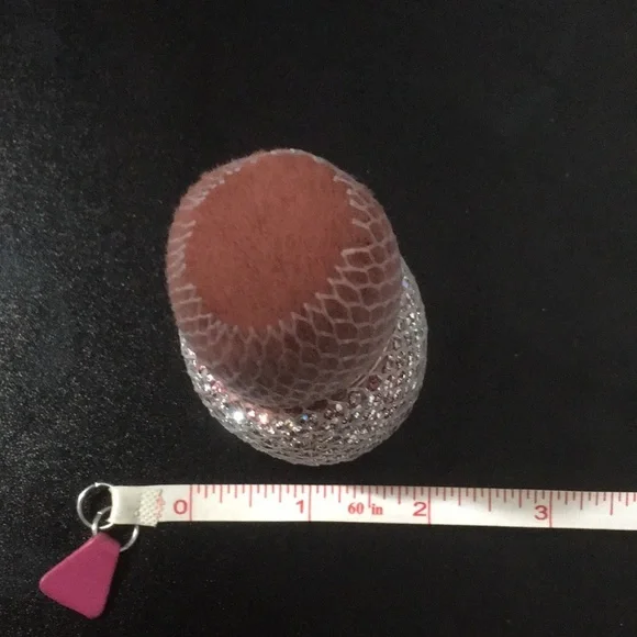 2 Pink Silver Rhinestone Decor Sparkling Shiny Mushroom Head Makeup Beauty Brush - Picture 6 of 6